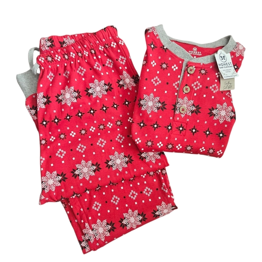 Honest Co Men's Holiday Winter Pajamas Sz Medium Organic‎ Cotton NWT